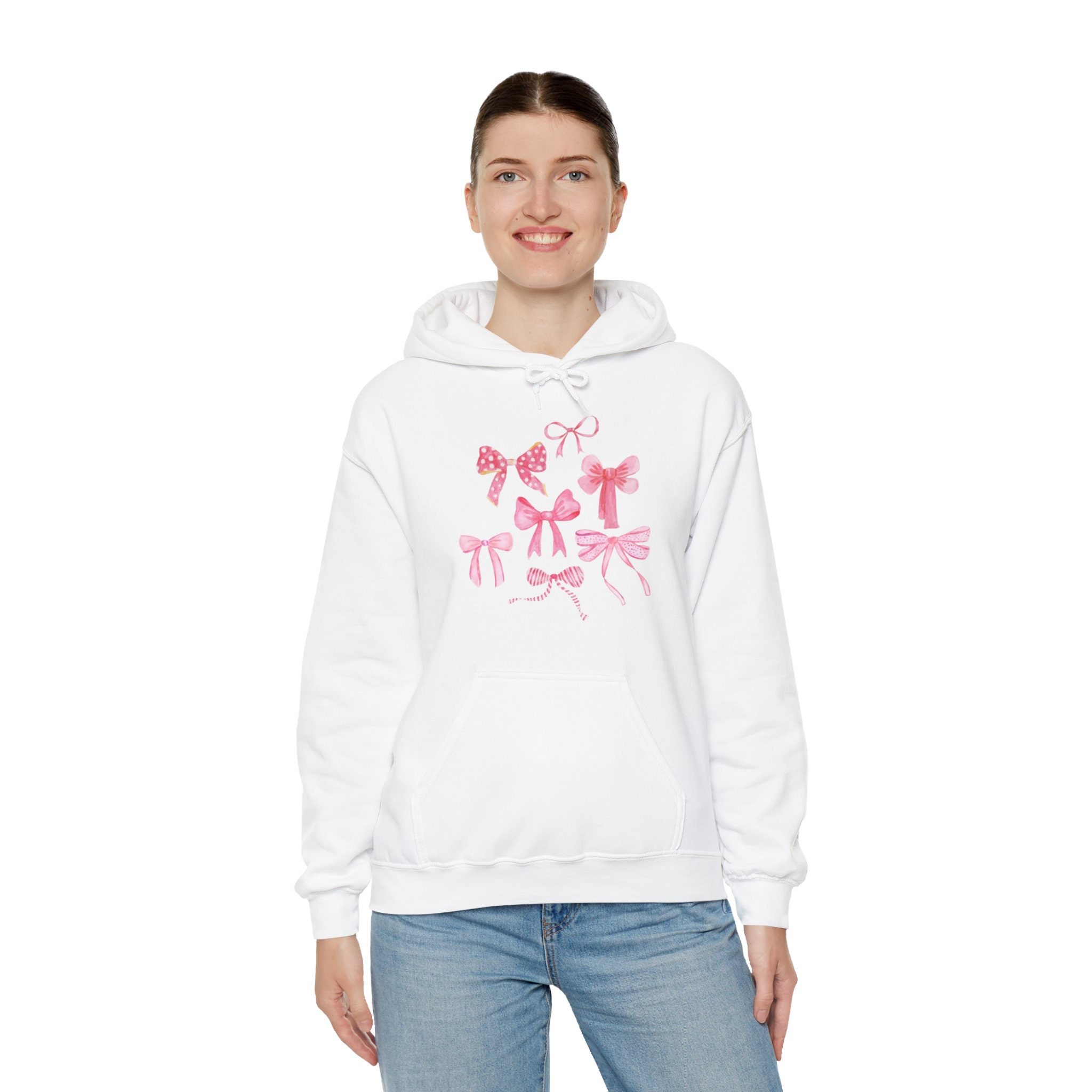 Pink Bow Sweatshirt Dainty Bows Bow Hoodie Etsy UK