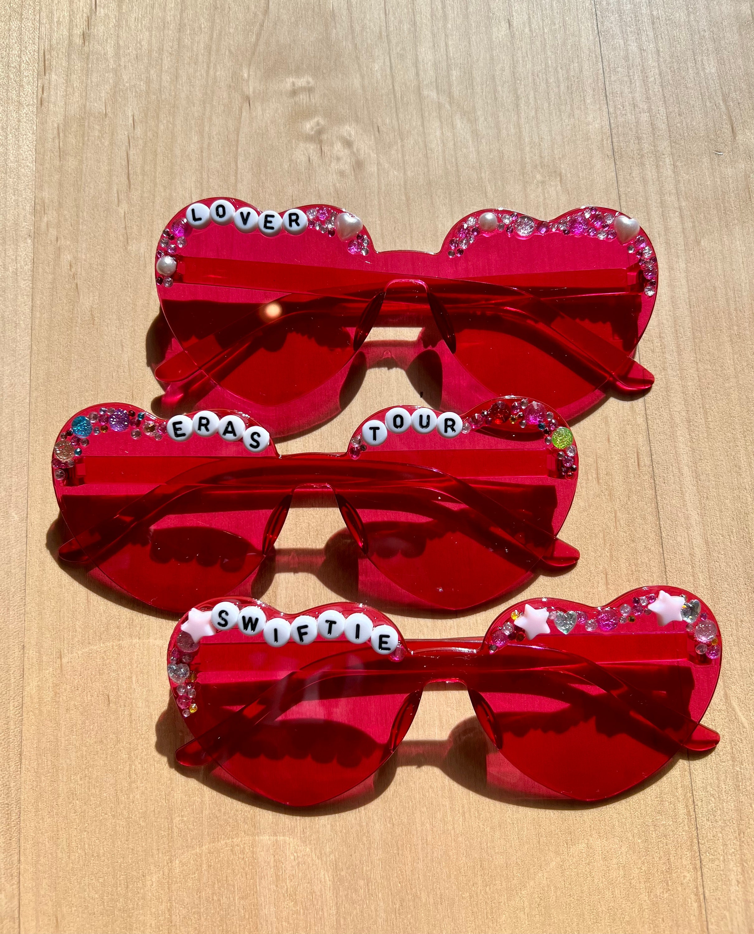 Rhinestone Sun Visor Hat with Heart Sunglasses Set Dior main image 2
