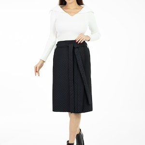 Black Knee Length Skirt with Zipper  - Perfect For Winter and Fall - Premium Quality Material - (PRE ORDER)