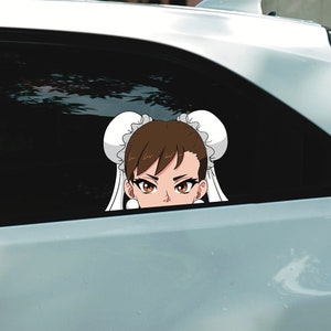 Chun Li Peeking Peekabo Peeker Bumper Window Vinyl Decal Anime Video Games Stickers