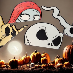 Lindas pegatinas de vinilo para coches de Halloween de pesadilla / Miradores de teléfonos / Pegatinas para mirar / Lindas pegatinas de Halloween / Pegatinas resistentes al agua