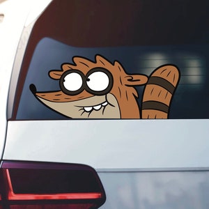 Rigby Peeking Vinyl Car Sticker - Regular Show Decal