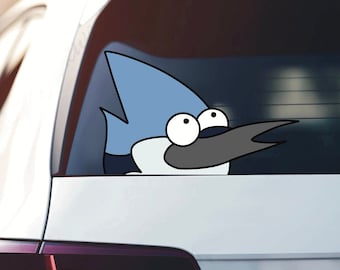 Mordecai Peeking Window Vinyl Car Sticker / Mordecai Vinyl/ Regular Show Stickers