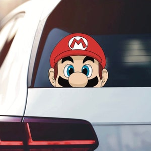 Peeking Plumber Peeker / Bumper Window Vinyl Decal / Phone Case Sticker / Peeking Peekaboo / Mario Sticker