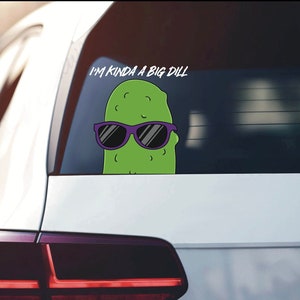 Dill Pickle Peeker Vinyl Decal: Funny Bumper/Window Sticker