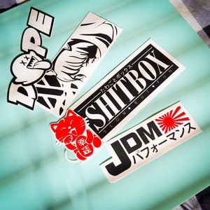 JDM Vinyl Sticker Set: Japanese Car Decals, Water Resistant (5-Piece)