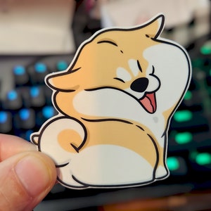 Sticker en vinyle Shiba Inu stupide : cadeau pour les amoureux des chiens japonais