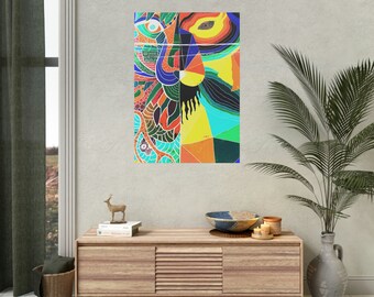 Rolled Posters Wall Design Art Abstract Lion Colorful Wall Decor Trendy Art Wall Home Decor Cool Gift Ideas Office Wall Decor