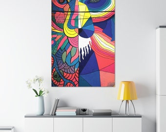 Wall Design Canvas Art Abstract Lion Colorful Wall Decor Trendy Art Wall Home Decor Cool Gift Ideas Office Wall Decor