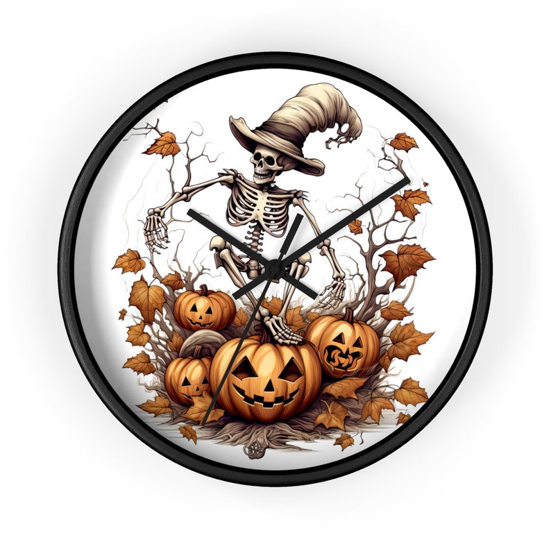 Halloween Skeleton Wall Clock, Halloween Decor, Fall Decor, Halloween ...