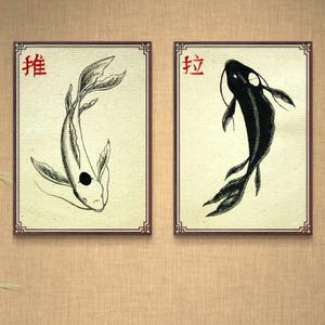 Avatar the Last Airbender Tui and La | Koi Fish Ying and Yang | Chinese Calligraphy Ink Art | Animated Wallpaper | Painting Aesthetic Design