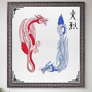 Avatar Firebending Dragon Print | Chinese Calligraphy (Digital Download)