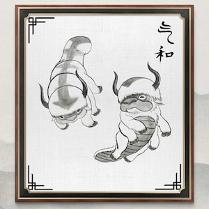 Avatar the last Airbender Airbending | Flying Bison Appa Journal Print | 5 Piece Bundle Collection Print | Art (Digital Download)
