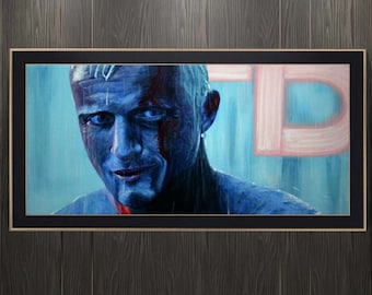 Blade Runner Art Print | Cyberpunk Wall Art | Tears in the Rain Poster | Neon Sci Fi Digital Download