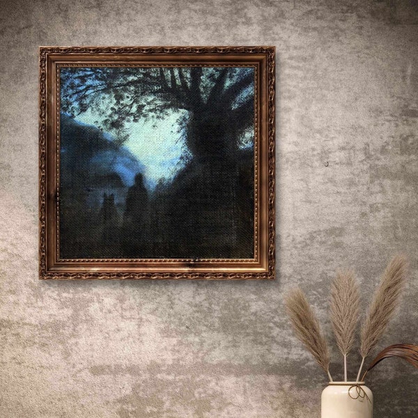 Andrei Tarkovsky Painting | Rustic Wall Painting | Nostalgia Landscape | Burlap Artwork | Wall Art Background |  | Art Deco Wallpaper | Film