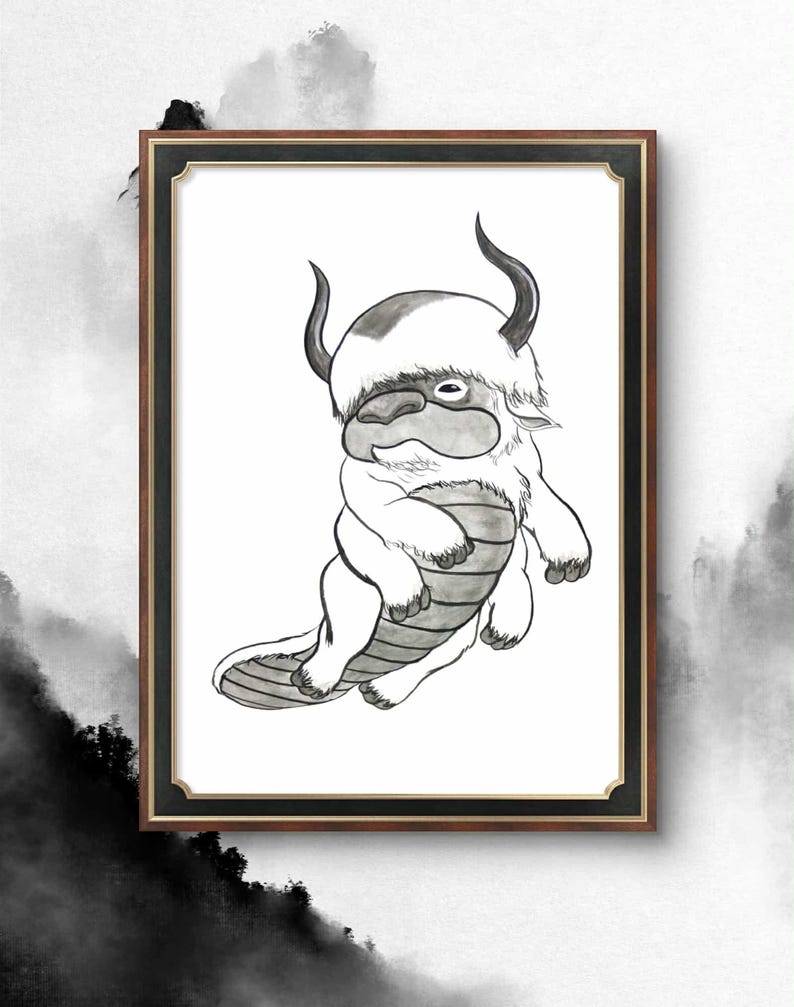 Avatar the Last Airbender Airbending | Flying Bison Appa Journal Print ...