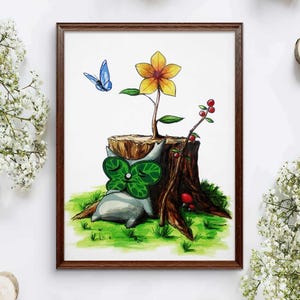 Legend of Zelda Breath of the Wild | Korok Zelda Fanart | Niedliche Kunst Aquarell Bilder | Fantasy Charakter | Illustration Design Tapete