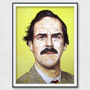 Basil Fawlty Towers Artwork | John Cleese British TV Comedy | Impressionism Painting Wall Print | Portrait Digital Art | Funny English