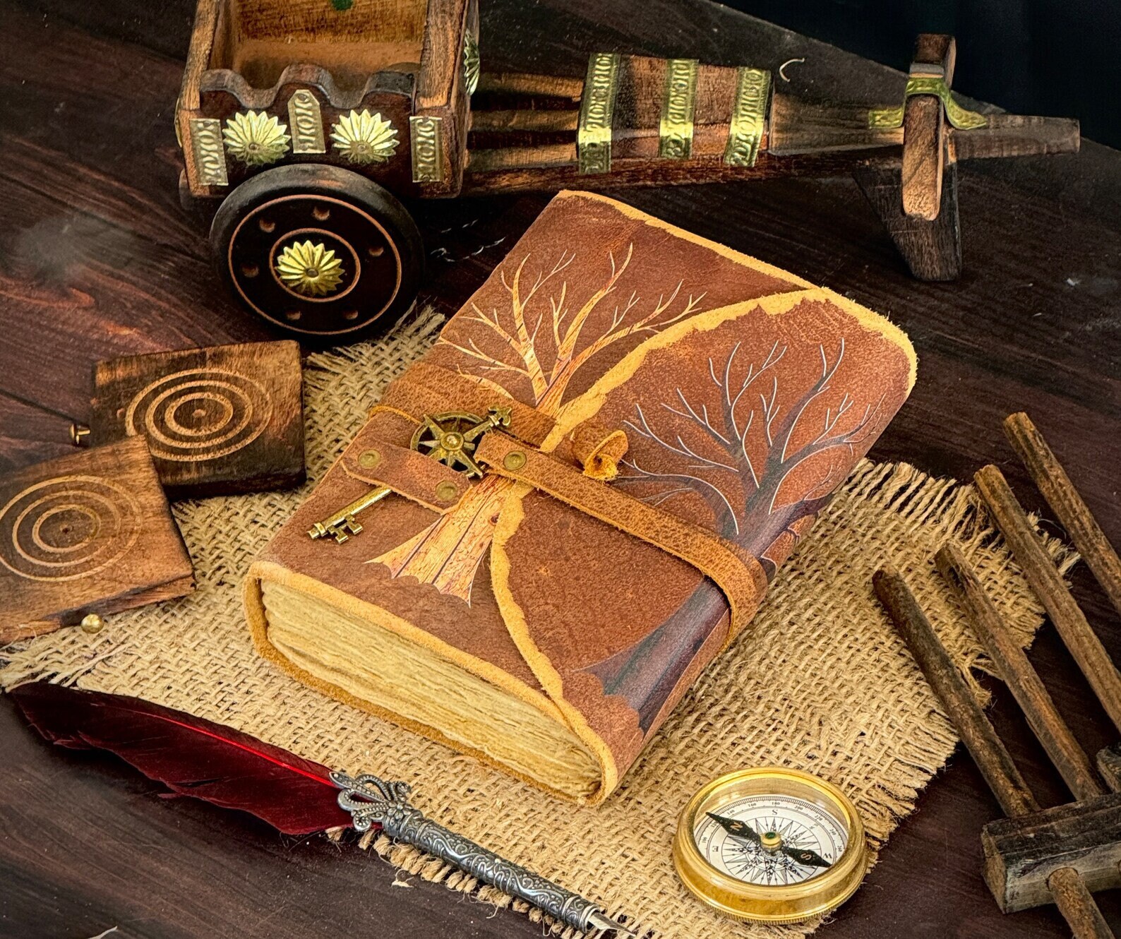 Tree of Life Leather Journal - Antique Handmade Deckle Edge Vintage ...