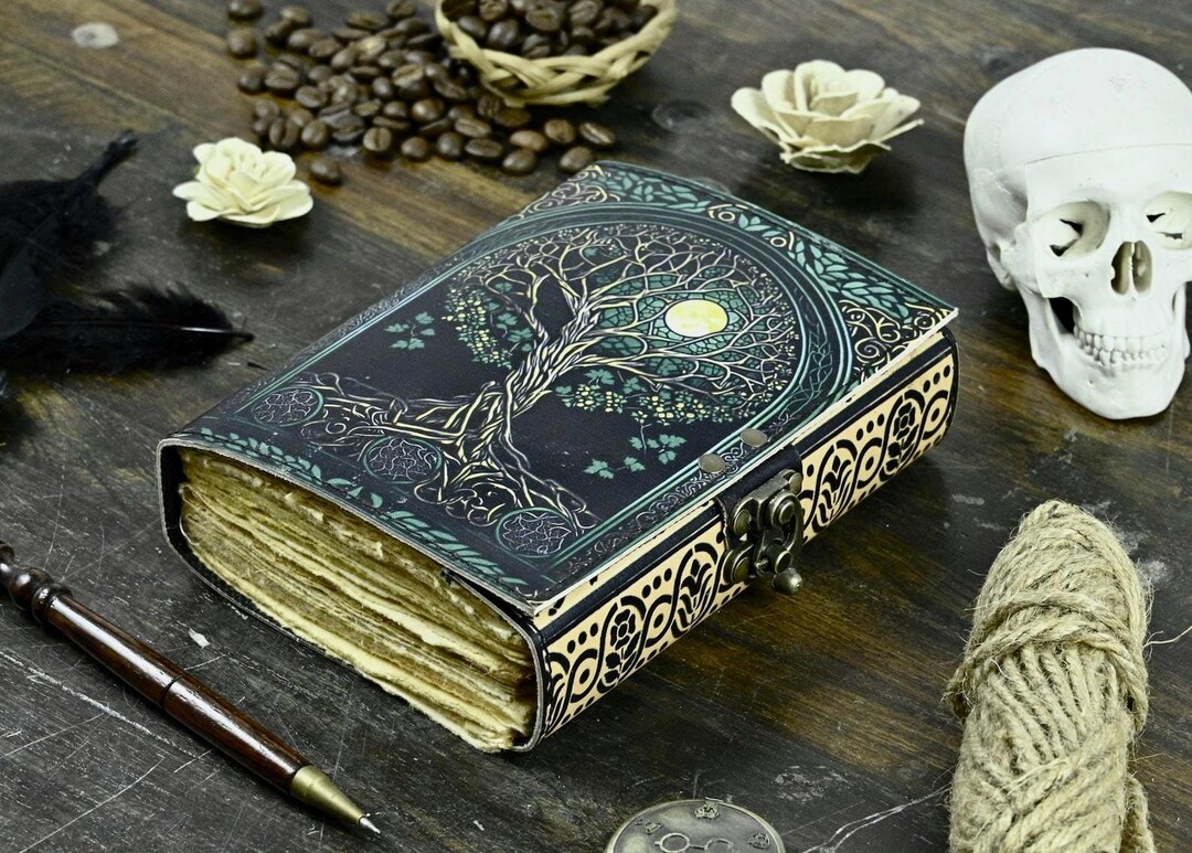 Vintage Tree of Life Leather Journal Notebook Deckle Edge Paper ...