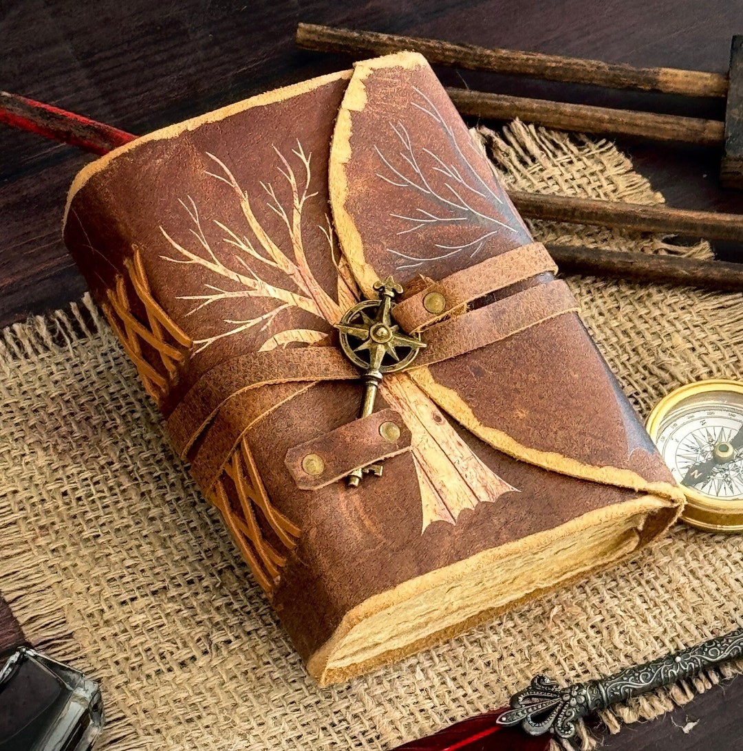 Tree of Life Leather Journal - Antique Handmade Deckle Edge Vintage ...