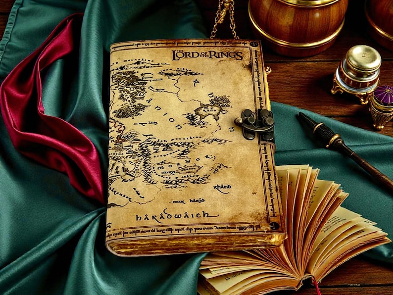 Lotr Notebook Lord of the Rings Map Leather Journal | Handmade Vintage Middle Earth ...