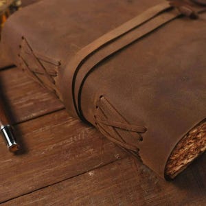 Vintage looks Leather Journal 100%Recycled Paper Journal, For Notes, Notebook, Sketchbook, Diary,writing, Handmade Book 200 Deckle Page