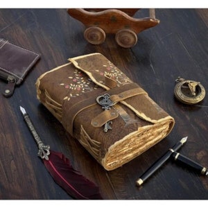 Tree of life, vintage journals , Blank spell book of shadows leather Best Gifts for him her