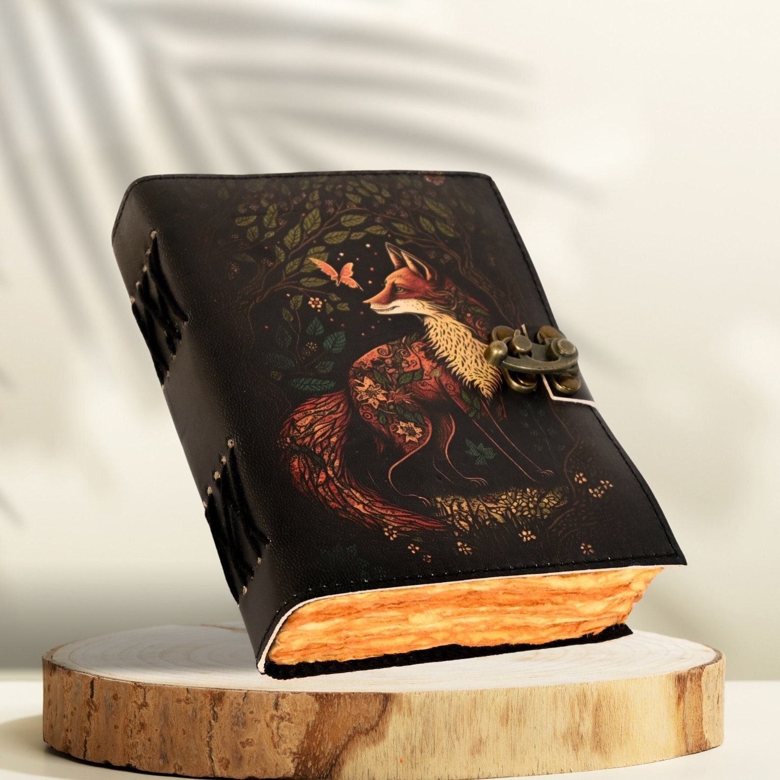 400 Page Fox Leather Grimoire – Rustic Vintage Journal – Handmade Book ...
