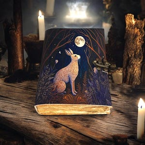 400 Page Large Easter Bunny Rabbit Vintage Handmade leather Journal, Grimoire Fat journal Blank spell book of shadows Christmas Gift Him Her