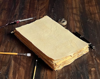 Handmade Recycled Cotton Deckle Edge Vintage Paper - Great for Wedding Invites, Thank you Notes, Watercolor,