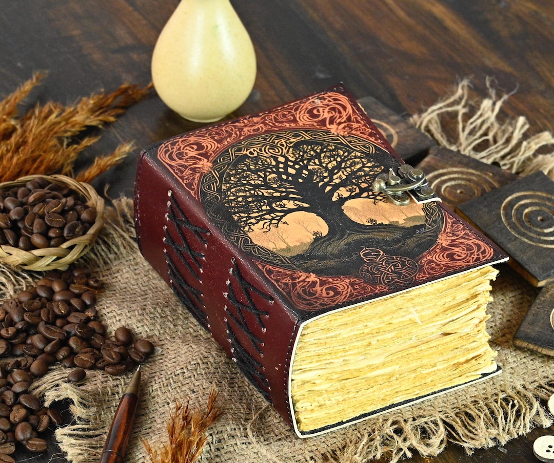 Vintage Tree of Life Leather Journal Notebook Deckledge Pages 5 X 7 ...