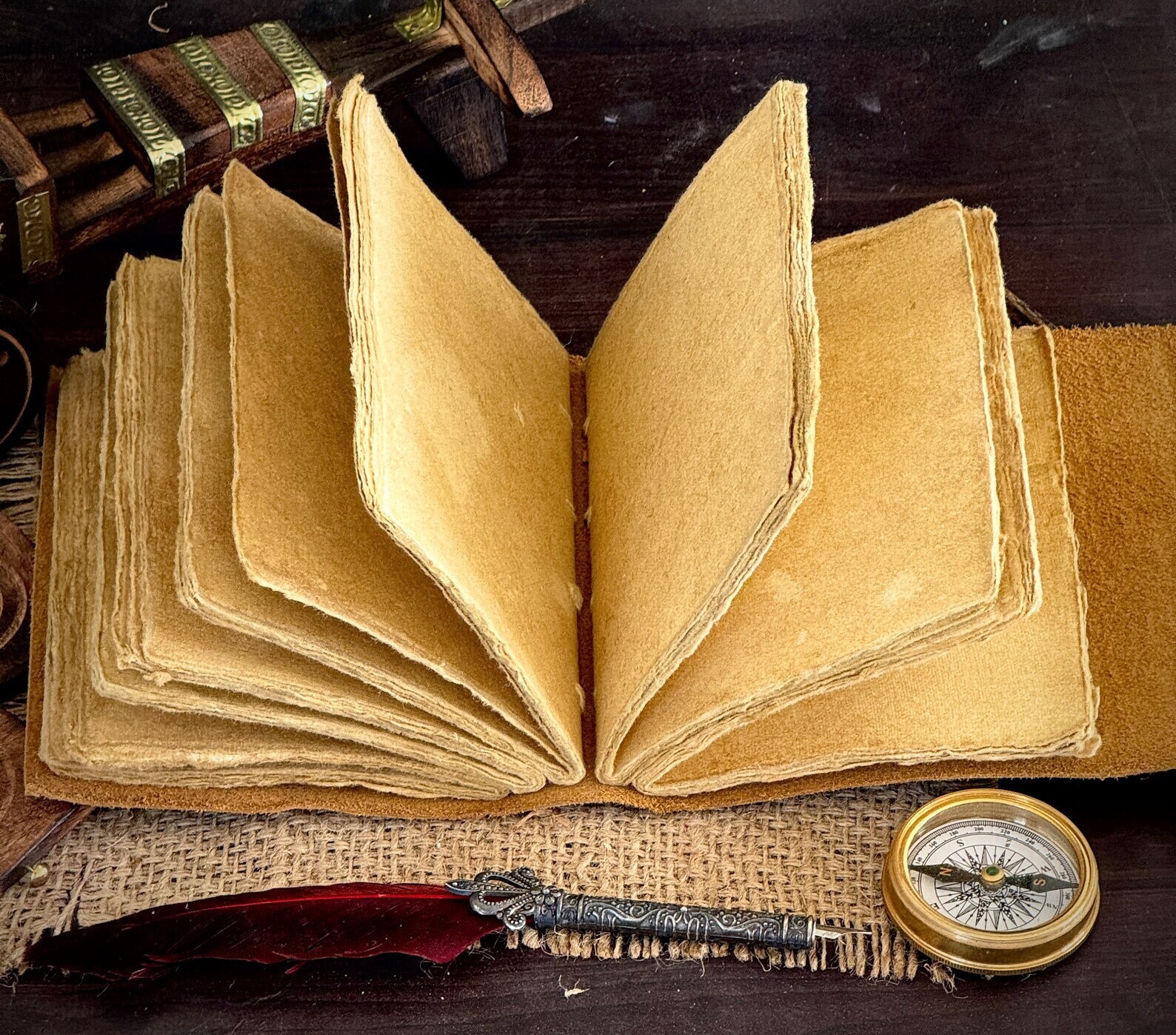 Tree of Life Leather Journal - Antique Handmade Deckle Edge Vintage ...