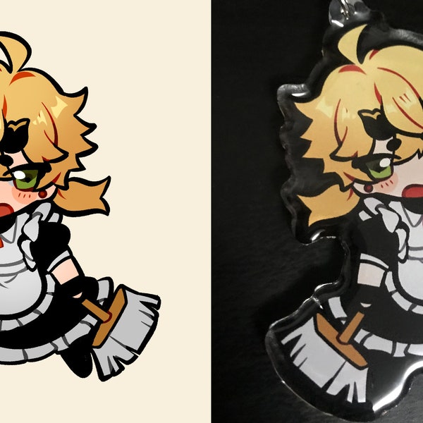 Genshin Impact Thoma Maid Acrylic Epoxy Charm