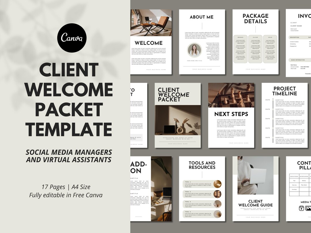 Client Welcome Packet Template: Social Media Manager Onboarding (canva ...
