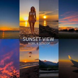 Lightroom Preset, Vue sur le coucher du soleil, Plage, Coucher du soleil, Coucher du soleil