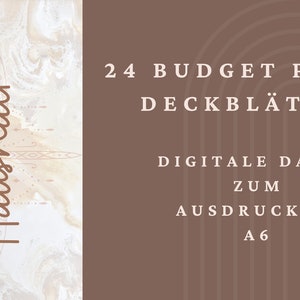 24 cover sheets for budget planner, budget binder