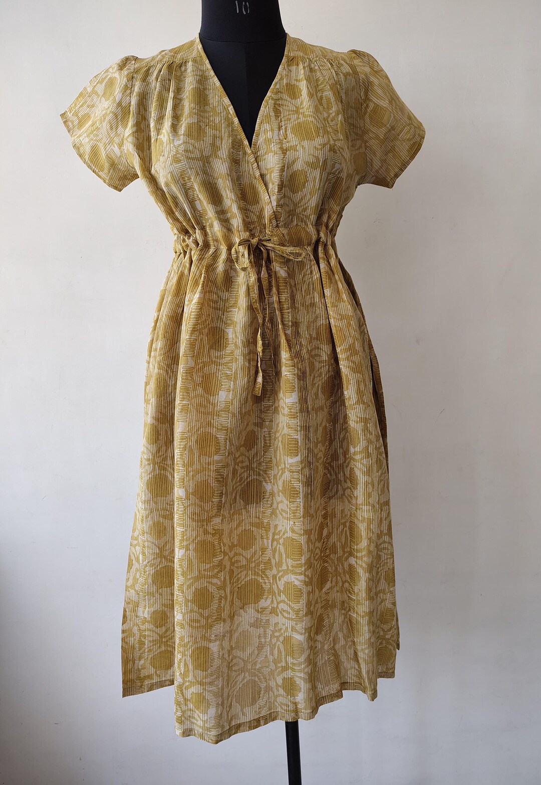 block-print-cotton-viscose-midi-dress-casual-summer-wear-etsy