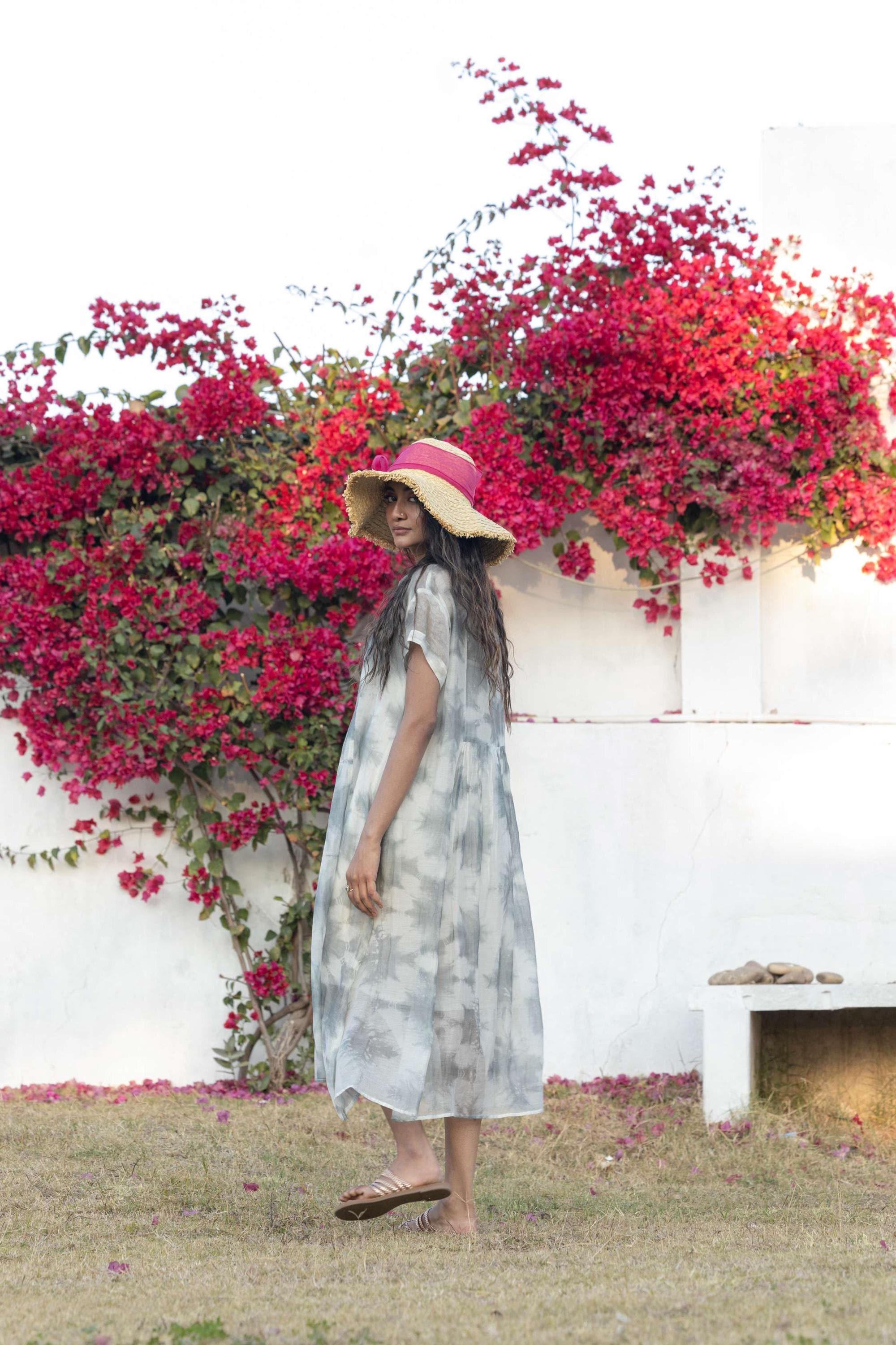 Hand-dyed Shibori Dress: Bohemian Cotton Silk Resort Wear - Etsy