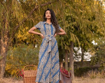boho floral scarf navy blue midi dress reviews Valencia Floral Dress Navy / M