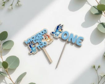 Blue dog inspired Cake Topper | Blue Birthday Party | Birthday Decor | Cake Topper | 1st Birthday | Any Birthday