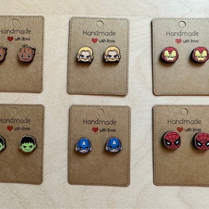 Super Hero Inspired Earrings | Wooden Earrings | Avengers Fan | Cute Gift | Party Earrings | Disneyland Earrings