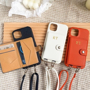 Leather Phone Pouch Leather Crossbody Phone Case Adjustable 