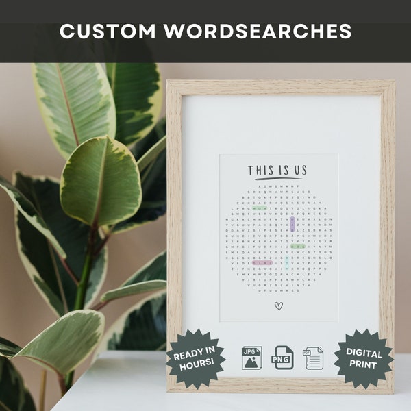 Custom Word Search Puzzle For Wedding Wall Decor Print At Home