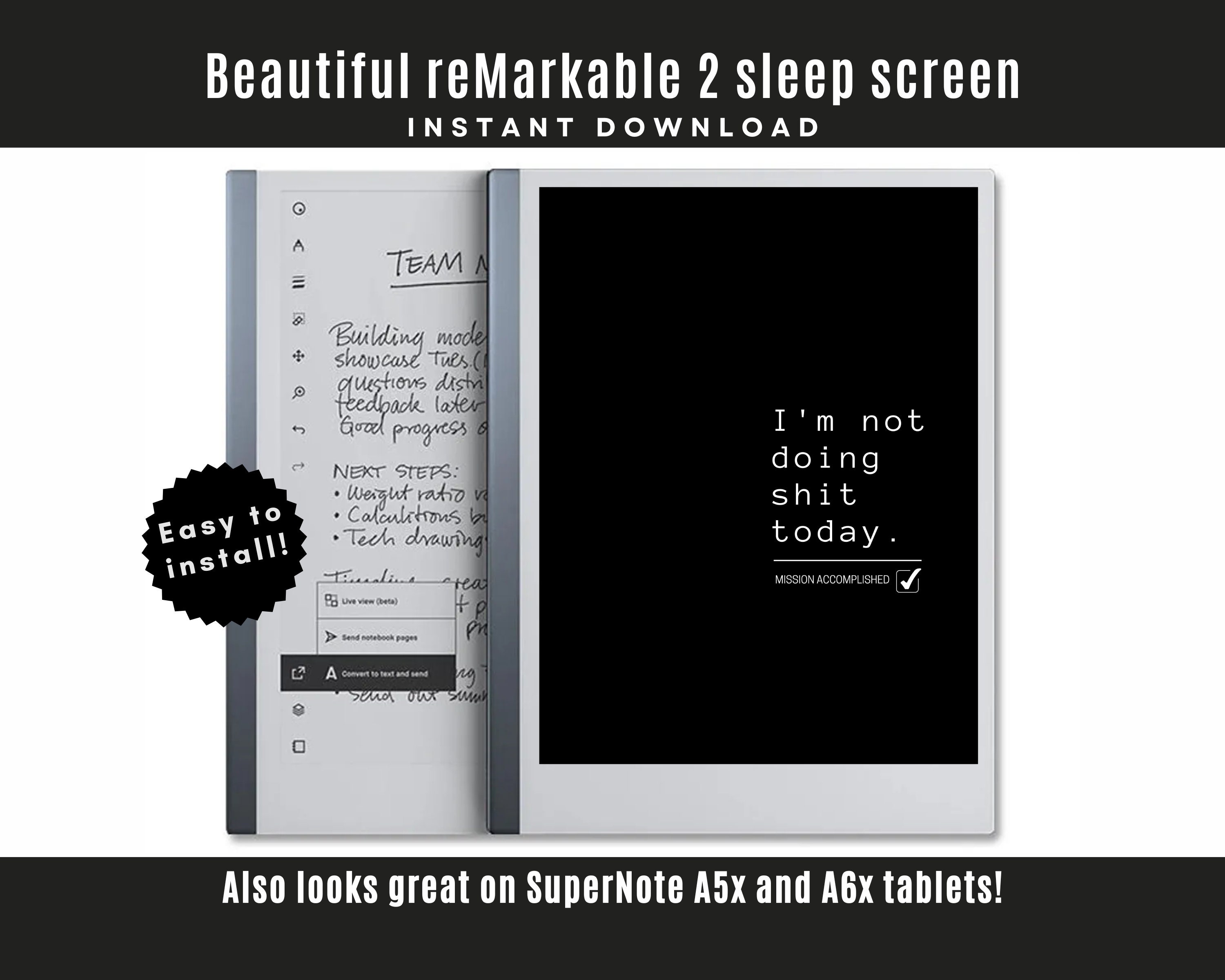 Remarkable 2 Sleep Screen Rm2 Splash Screen Remarkable Suspend Screen Remarkable Supernote