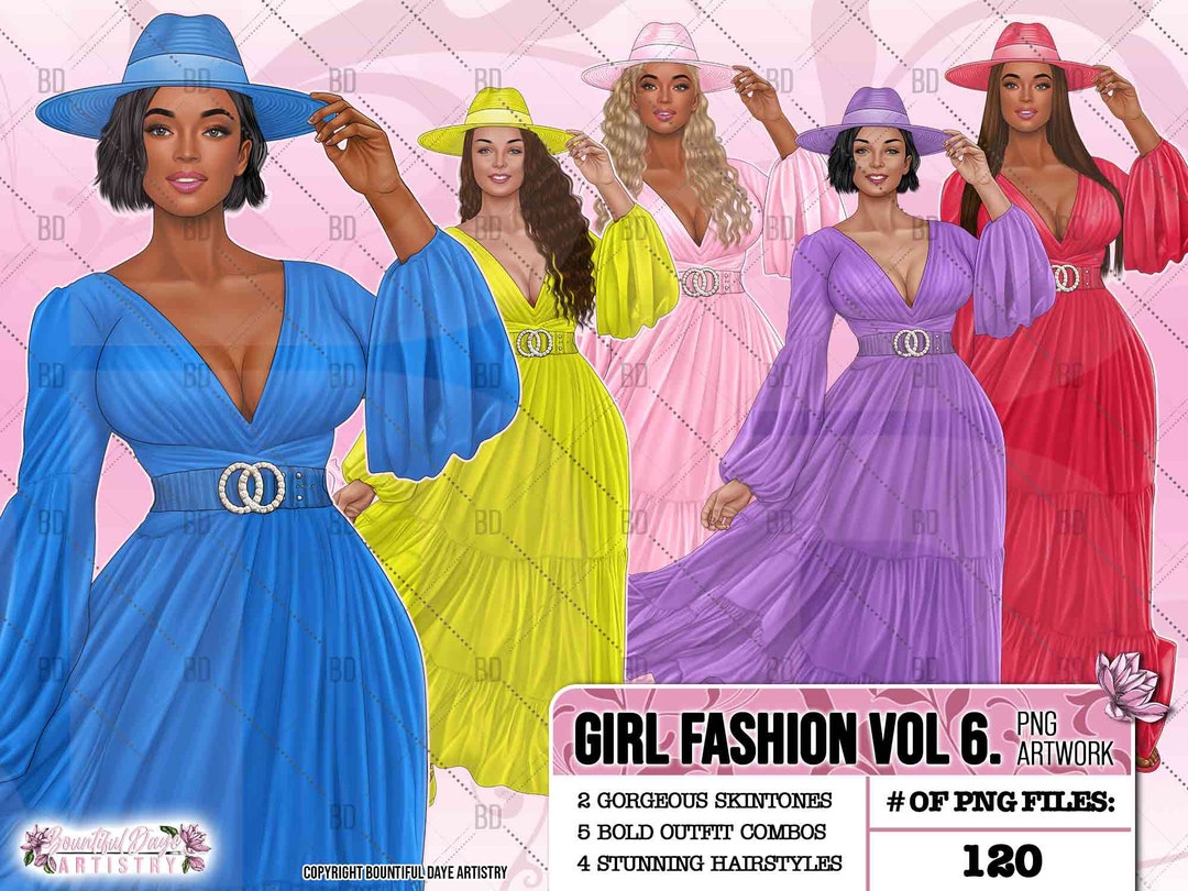 Girl Fashion Clipart Boss Fashion Clipart Fashion Girl Etsy