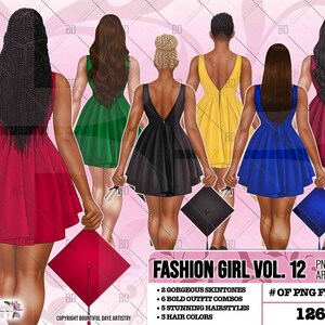 Graduate, Girl Fashion clipart, Boss Fashion clipart, Fashion Girl Clipart, Boss Girl clipart, Fashion Illustration, Afro lady clipart