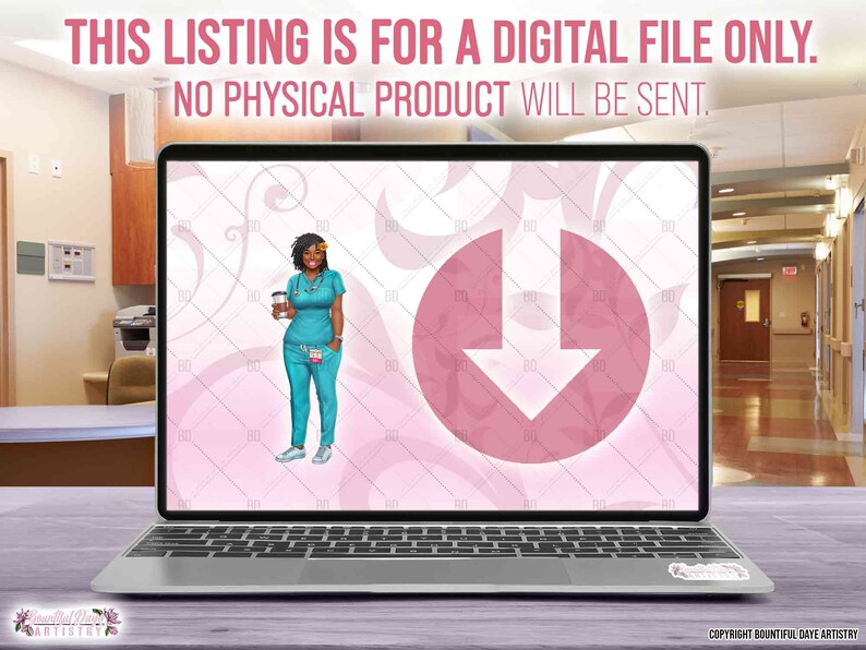 Disclaimer image stating that this product is a PNG download only, no physical product will be sent to the customer.