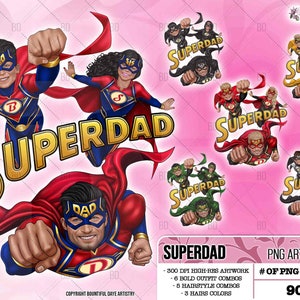 Super Dad, Superhero, Father&#39;s Day clipart, Father son clipart, Dad clipart, Family clipart, Man clipart, Boy clipart
