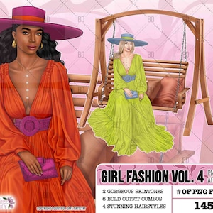 Girl Fashion clipart, Boss Fashion clipart, Fashion Girl Clipart, Boss Girl clipart, Fashion Illustration, Afro lady clipart